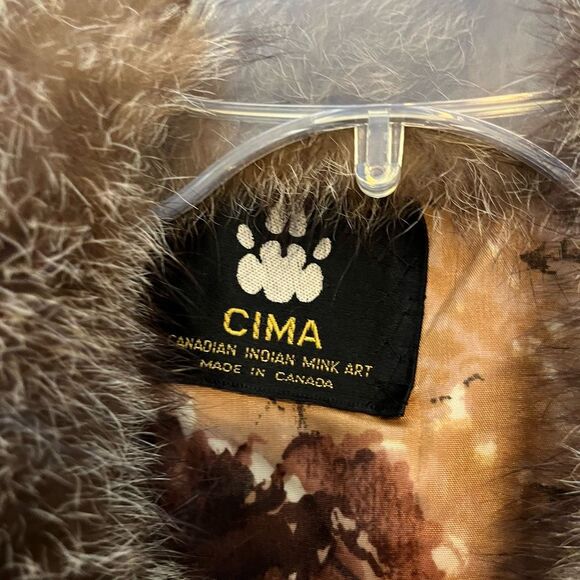Vintage CIMA Canadian Indian Mink Art Fur Leather Patchwork Coat Medium Large - Picture 2 of 10